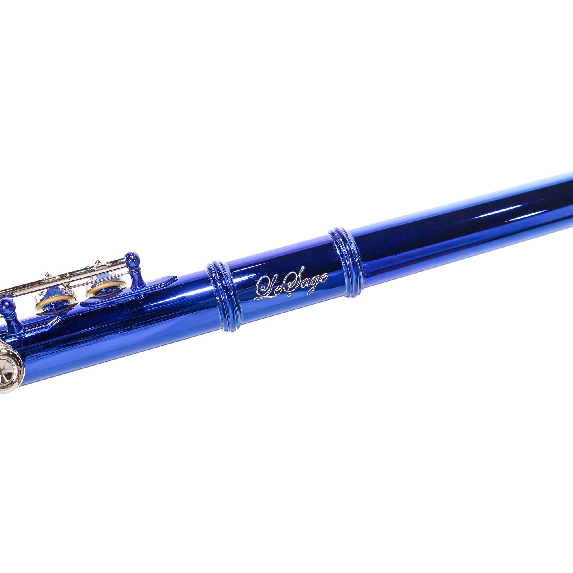 LeSage Closed Hole C Flutes 16 Key Blue Flute for Student Flute Beginner Starter with Flute Case Maintenance Kit Cleaning Cloth